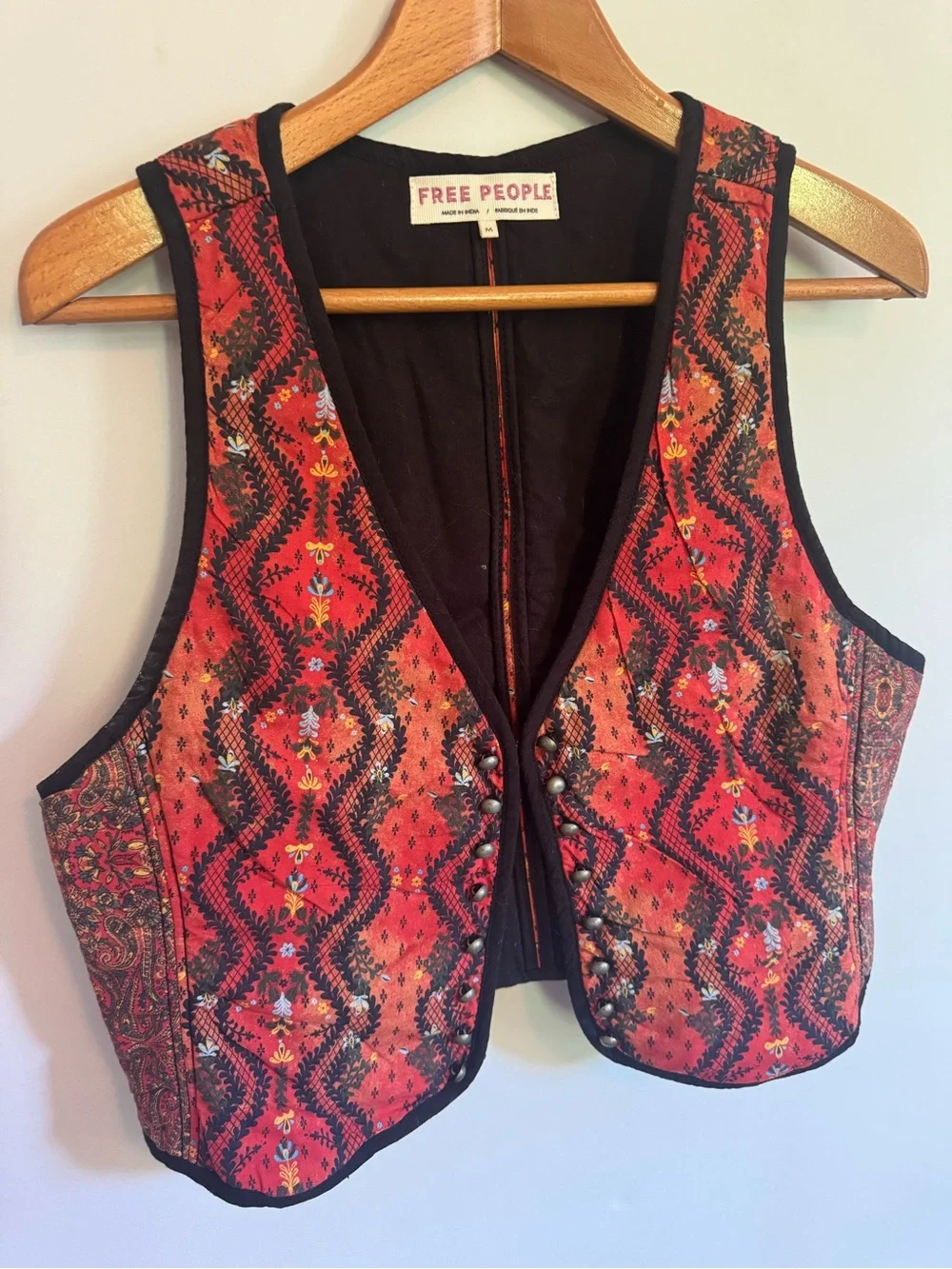 NWOT Free People Gemini vest Boho button vest size Medium